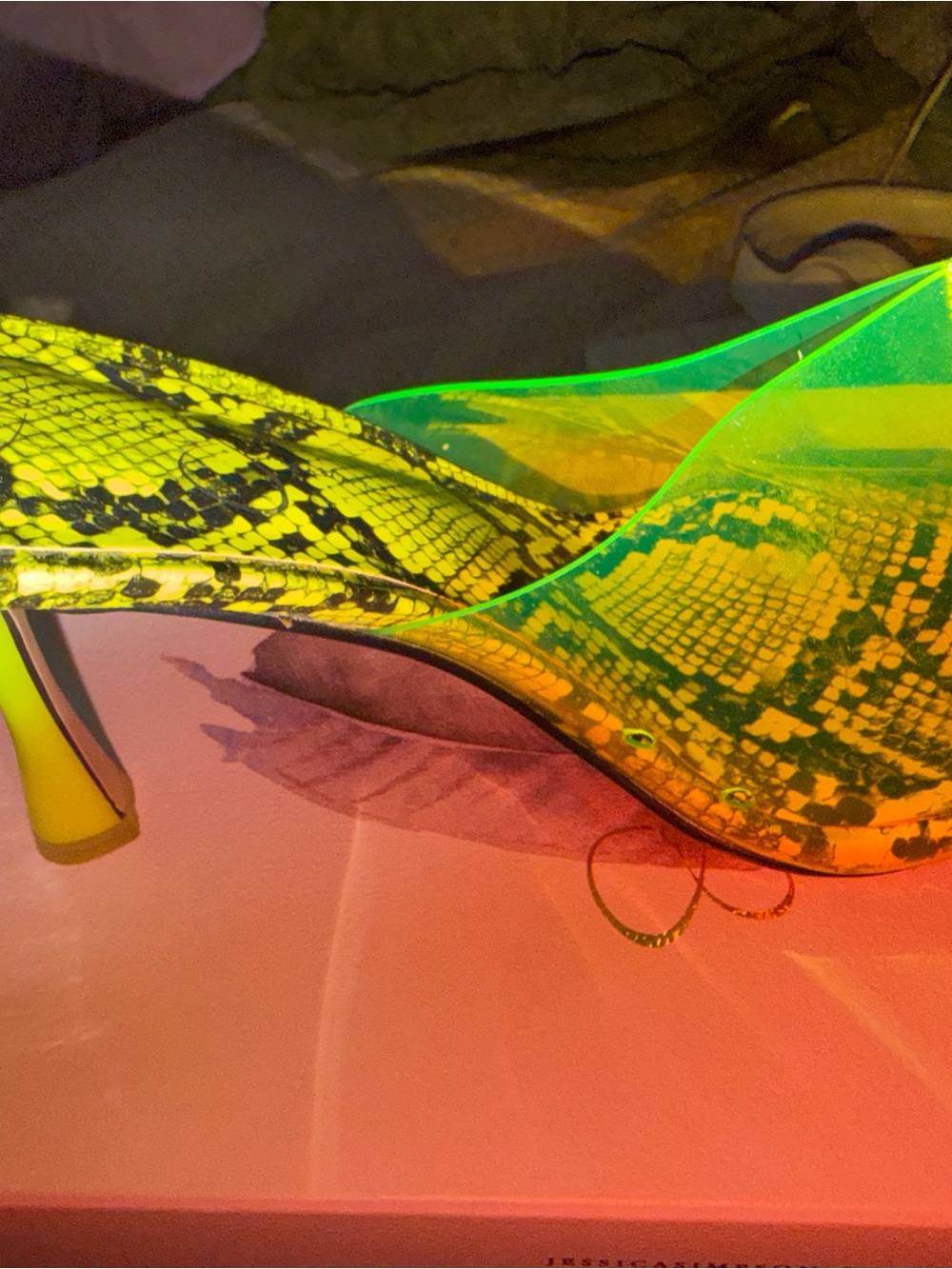 Jessica Simpson Neon Snakeskin Heels